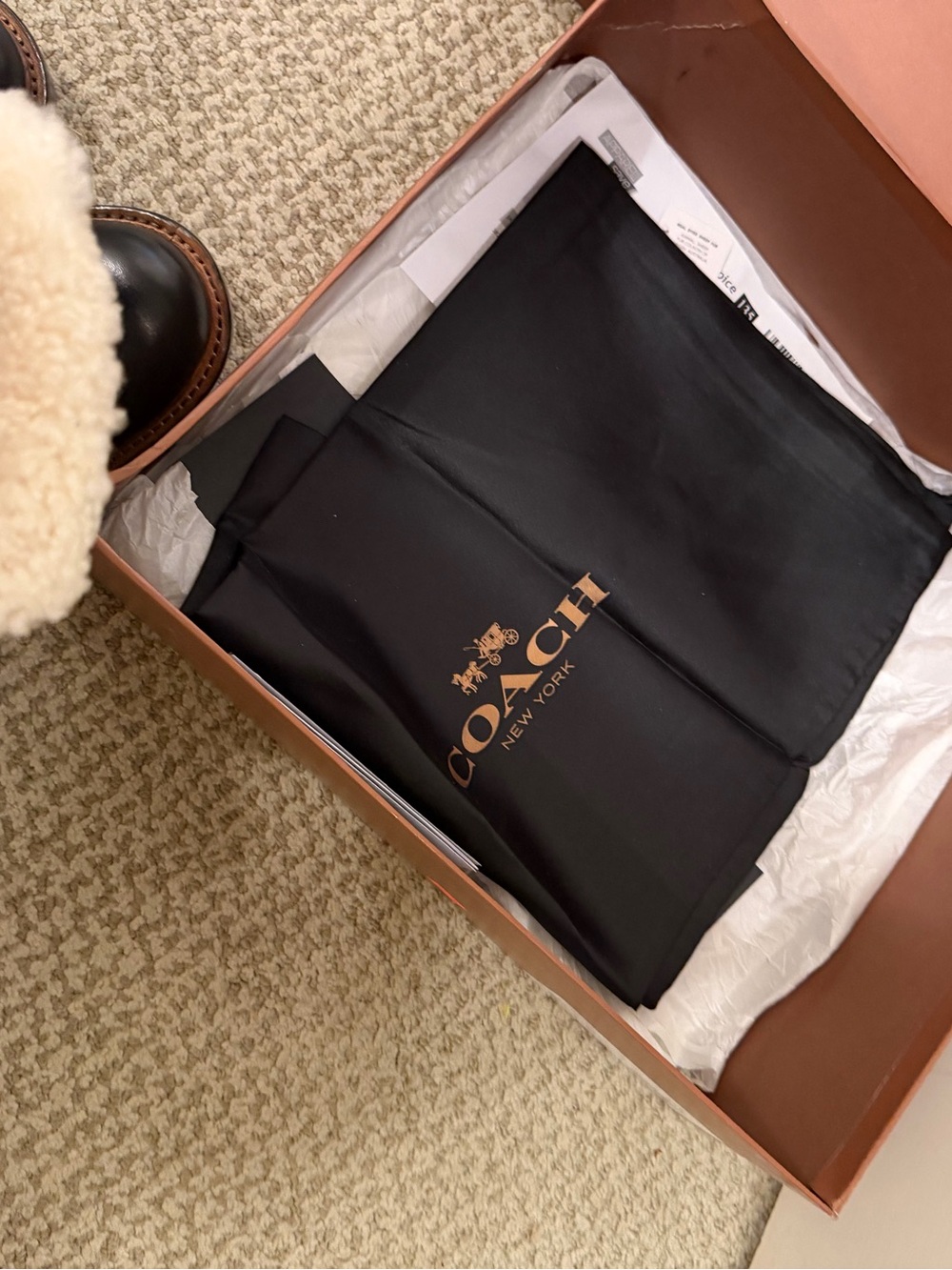 Coach collection Black Shearling-Lined Women's Moto Boots coach size 11 - Picture 7 of 11